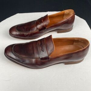 Donald J. Pliner Men's Size 10 M ZAN-D9 Leather Slip On Loafer Brown Shoes